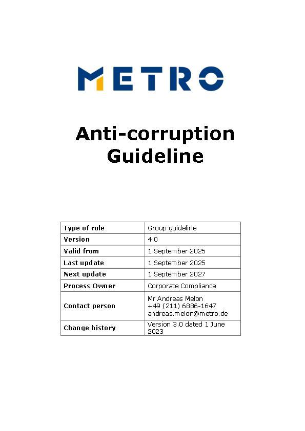 METRO Anti-corruption Guideline