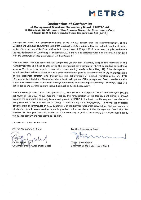 Declaration of Conformity - September 2024