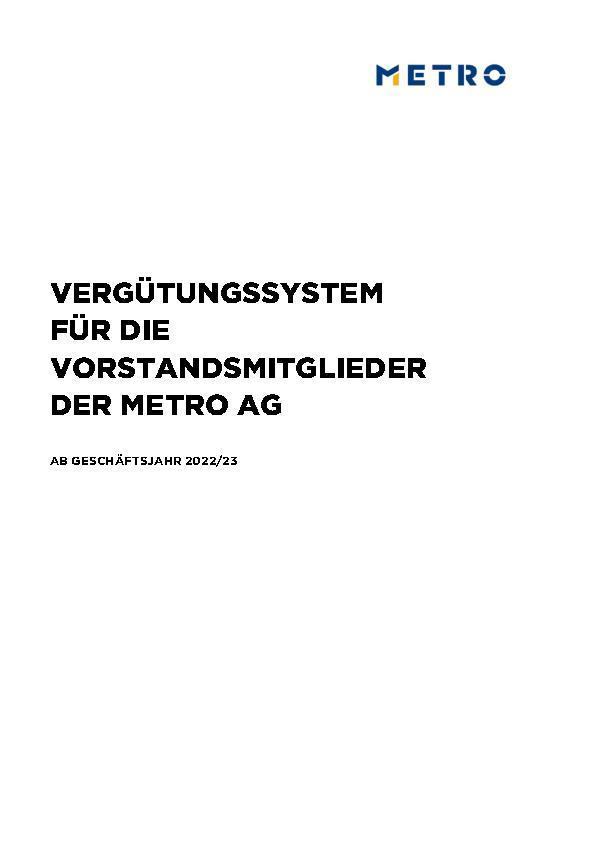 Vergütungssystem für Vorstandsmitglieder der METRO AG - ab GJ 2022/23