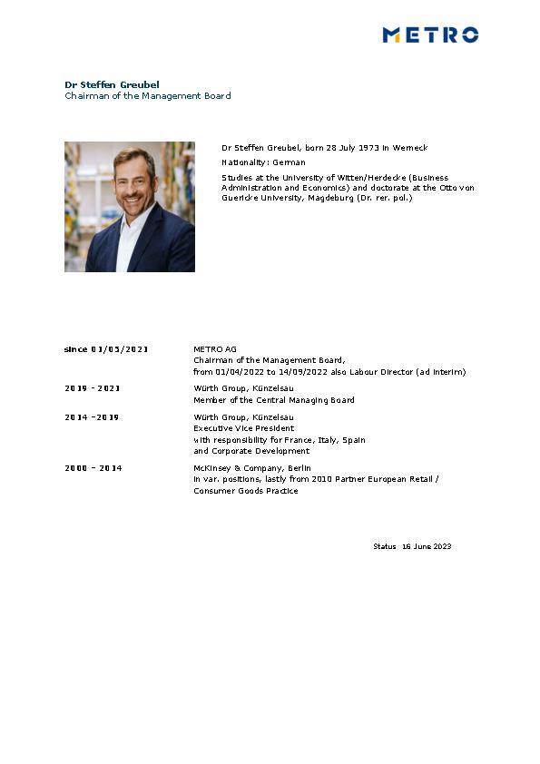 Curriculum Vitae Dr Steffen Greubel