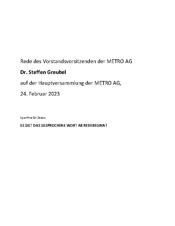 Vollständige Rede von Dr. Steffen Greubel auf der Hauptversammlung 2023