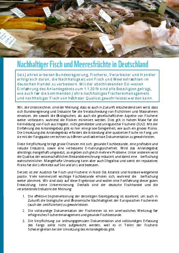 Handelsinitiative - Nachhaltiger Fisch und Meeresfrüchte in Deutschland (German Version)